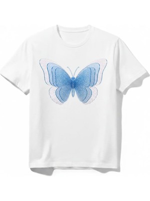 Urban Trend Store Urbantrendstore Kelebek Temalı Unisex Kız Çocuk Erkek Çocuk Bisiklet Yuvarlak Yaka Basic Kısa Kollu %100 Pamuk Tişört