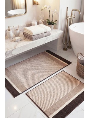 Empressco Yıkanabilir Melaris Halı Banyo Paspası 2’li Set, Kaymaz Taban