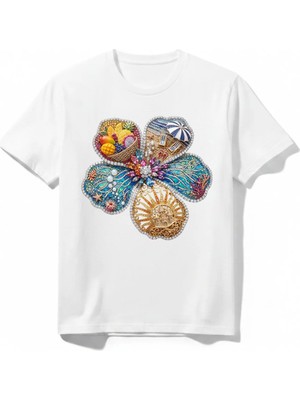 Urban Trend Store Urbantrendstore Summer Yaz Temalı Unisex Kız Çocuk Erkek Çocuk Bisiklet Yuvarlak Yaka Basic Kısa Kollu %100 Pamuk Tişört