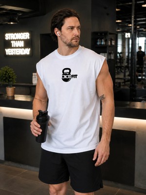 Urban Trend Store Urbantrendstore Baskılı Unisex Pamuklu Antrenman Sporcu Atleti Oversize Tişört Fitness Gym
