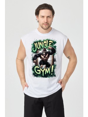 Urban Trend Store Urbantrendstore Baskılı Unisex Pamuklu Antrenman Sporcu Atleti Oversize Tişört Fitness Gym