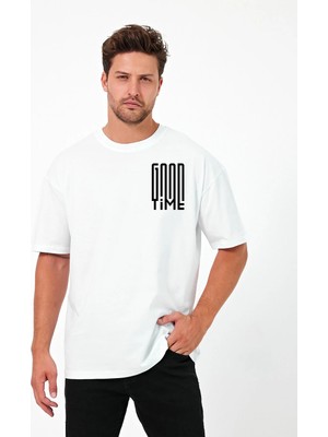 Urban Trend Store Urbantrendstore Mr Unisex Sade Basic Yazlık Beyaz Tshirt Oversize Fit Rahat Geniş Salaş T-Shirt Günlük Tişört