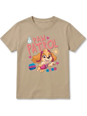 Urban Trend Store Urbantrendstore Paw Patrol Özel Tasarım Unisex Kız Çocuk Erkek Çocuk Bisiklet Yuvarlak Yaka Basic Kısa Kollu %100 Pamuk Tişört