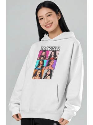 Sevbano Katseye Kpop Müzik Grubu Ön Baskılı Unisex Oversize Premium Hoodie