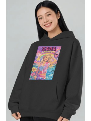 Sevbano Zara Larsson Şarkıcı Ön Baskılı Unisex Oversize Premium Hoodie