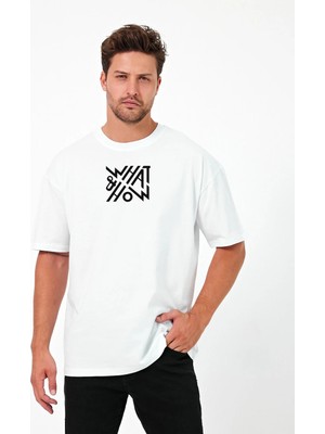 Urban Trend Store Urbantrendstore Who What Unisex Sade Basic Yazlık Beyaz Tshirt Oversize Fit Rahat Geniş Salaş T-Shirt Günlük Tişört