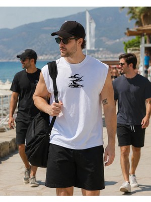 Urban Trend Store Urbantrendstore Baskılı Unisex Pamuklu Antrenman Sporcu Atleti Oversize Tişört Fitness Gym