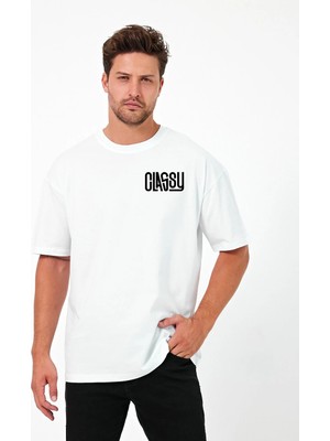 Urban Trend Store Urbantrendstore Classy Unisex Sade Basic Yazlık Beyaz Tshirt Oversize Fit Rahat Geniş Salaş T-Shirt Günlük Tişört