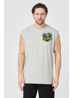Urban Trend Store Urbantrendstore Baskılı Unisex Pamuklu Antrenman Sporcu Atleti Oversize Tişört Fitness Gym