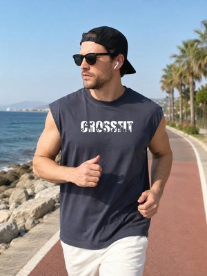 Urban Trend Store Urbantrendstore Baskılı Unisex Pamuklu Antrenman Sporcu Atleti Oversize Tişört Fitness Gym