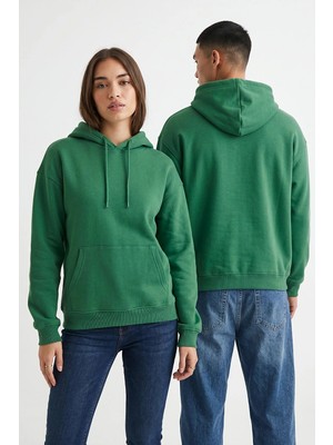 Borboleta Home Yeşil Regular Kapüşonlu Sweatshirt %70 Pamuk 3 Iplik Şardonlu Unisex Baskıya Uygun Sweat