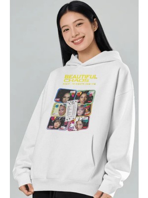 Sevbano Katseye Beautiful Chaos Kpop Müzik Grubu Ön Baskılı Unisex Oversize Premium Hoodie