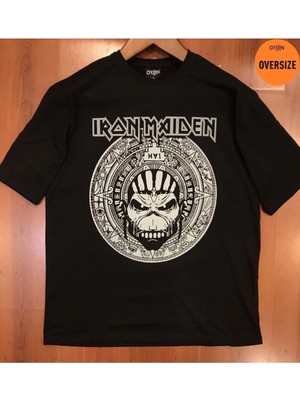  Iron Maiden The Book Of Souls Baskılı Oversize Siyah