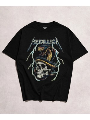  Metallica Baskılı Siyah Unisex Tişört