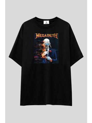  Megadeth Baskılı T-Shirt | Unisex %100 Pamuk Siyah Rock Metal Grup Tasarımlı Özel Tasarım Tee