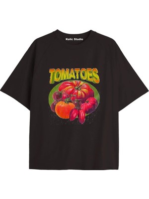  Y2K Vintage Pickles Baskılı Siyah T-Shirt Kod 229