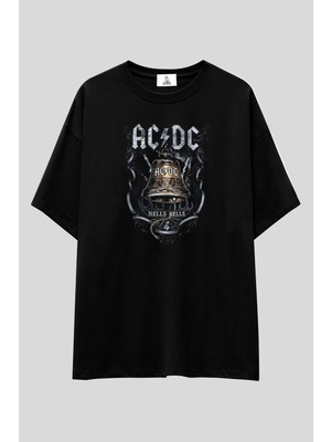  Ac/dc Rock Band Unisex T-Shirt | %100 Pamuk Siyah Baskılı Vintage Rock Müzik Temalı Özel Tasarım Tee