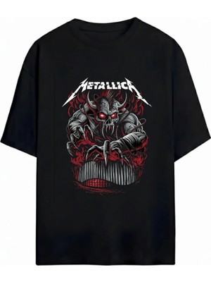  Metallica Unisex Oversize %100 Pamuklu T-Shirt