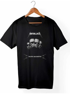  Unisex Siyah Metallica Baskılı Tişört