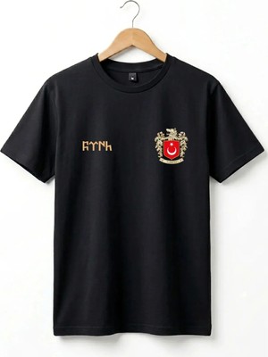  Bozkurt Baskılı Bozkurt Sembolü Türkiye ve Türk Bayrağı Kurt Regular Fit %100 Pamuk Basic T-Shirt