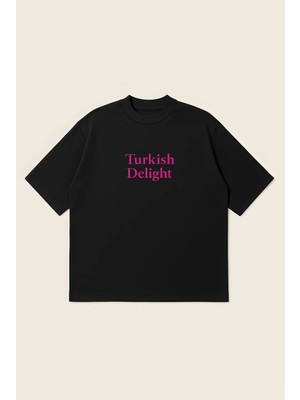  Turkish Delight Unisex Oversize Baskılı Boxy Fit Kalın Kumaşlı T-Shirt