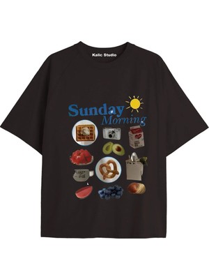  Y2K Vintage Pickles Baskılı Siyah T-Shirt Kod 245