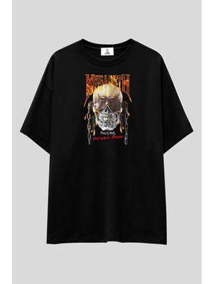  Megadeth Baskılı T-Shirt | Unisex %100 Pamuk Siyah Rock Metal Grup Tasarımlı Özel Tasarım Tee