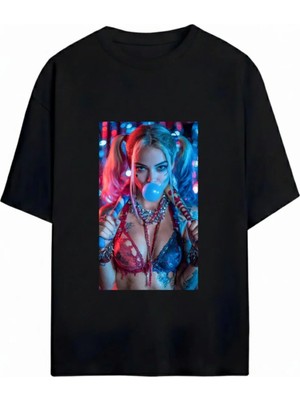  Harley Quinn Baskılı Unisex Oversize T-Shirt