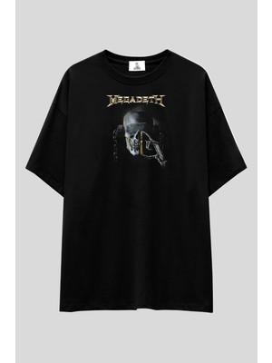  Megadeth Baskılı T-Shirt | Unisex %100 Pamuk Siyah Rock Metal Grup Tasarımlı Özel Tasarım Tee
