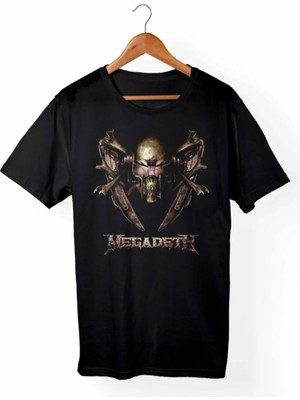  Erkek Unisex Siyah Megadeth Tişört