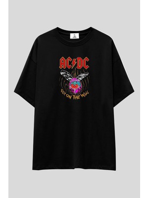  Ac/dc Rock Band Unisex T-Shirt | %100 Pamuk Siyah Baskılı Vintage Rock Müzik Temalı Özel Tasarım Tee