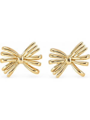 Serelya Pirinç Gold Renk Fiyonk Küpe