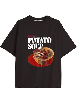  Y2K Vintage Pickles Baskılı Siyah T-Shirt Kod 228