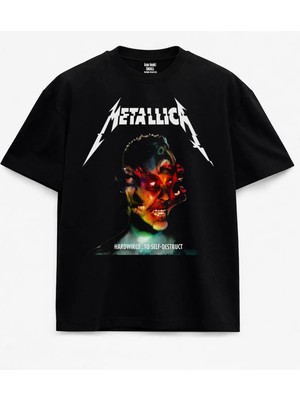  Metallica Hardwired To Self Destruct Baskılı Siyah Unisex Tişört