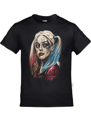  Harley Quinn Baskılı Siyah Çocuk