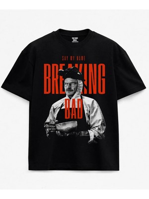  Heisenberg Say My Name Breaking Bad Walter White Baskılı Siyah Unisex Tişört