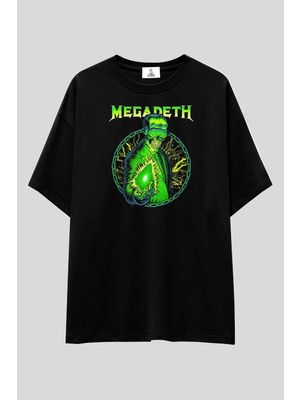  Megadeth Baskılı T-Shirt | Unisex %100 Pamuk Siyah Rock Metal Grup Tasarımlı Özel Tasarım Tee