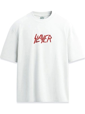  Slayer Minimal Yazılı Tasarım Baskılı Unisex Tişört