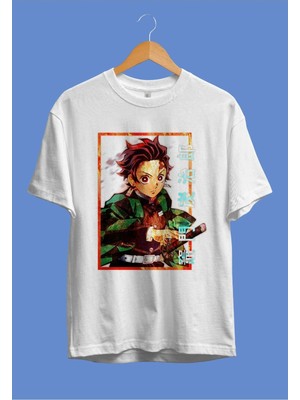  Oversieze Demon Slayer Tanjiro Özel Tasarım Anime Tişört