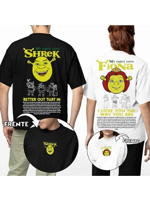 Shrek And Fiona Sevgili Çift Arkadaşlık Couple 2'li T-Shirt Seti