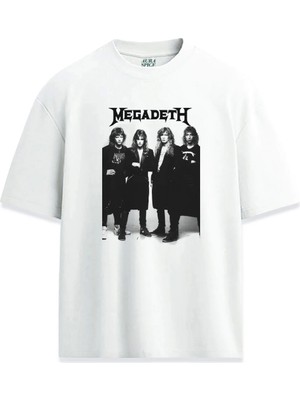  Megadeth Members Özel Tasarım Baskılı Unisex Relaxed Tişört
