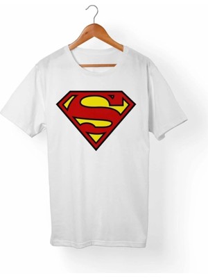  Unisex Beyaz Superman T-Shirt