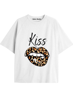  Y2K Vintage Leopar Baskılı Siyah T-Shirt Kod 106