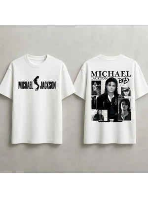  Michael Jackson Baskılı Unisex %100 Pamuklu Oversize T-Shirt