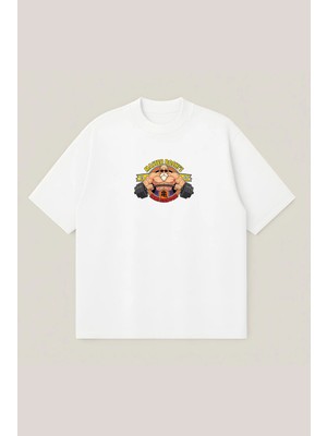  Master Rochi Unisex %100 Organik Pamuklu Kalın Dokulu Oversize Bisiklet Yakalı T-Shirt