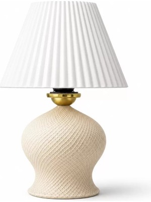 Popüler Sepet Luxury Tasarımlı Abajur – Yatak Odası ve Çocuk Odası Için Dekoratif Aydınlatma 31X45 cm Alt Krem
