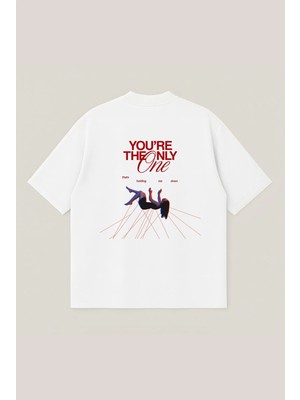  You Are The Only One Unisex %100 Organik Pamuklu Kalın Dokulu Oversize Bisiklet Yakalı T-Shirt