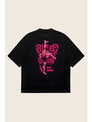  Bakı Hanma Unisex %100 Organik Pamuklu Kalın Dokulu Oversize Bisiklet Yakalı T-Shirt