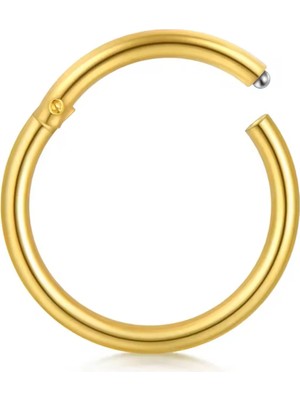 8mm x 1.2mm Altın Kilitli Halka Piercing