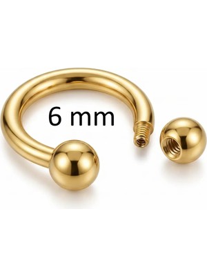 Top 3mm x 6mm x 1.2mm Altın Halka Piercing